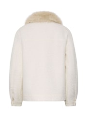 Long Tall Sally White Military Faux Fur Jacket - Image 7 of 7