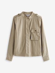 Khaki Green Long Sleeve Utility Blouse - Image 5 of 7