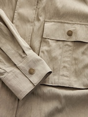 Khaki Green Long Sleeve Utility Blouse - Image 6 of 7