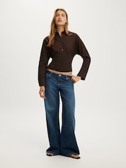 Cotton On Brown Drew Rouched Long Sleeve Shirt - Image 2 of 4