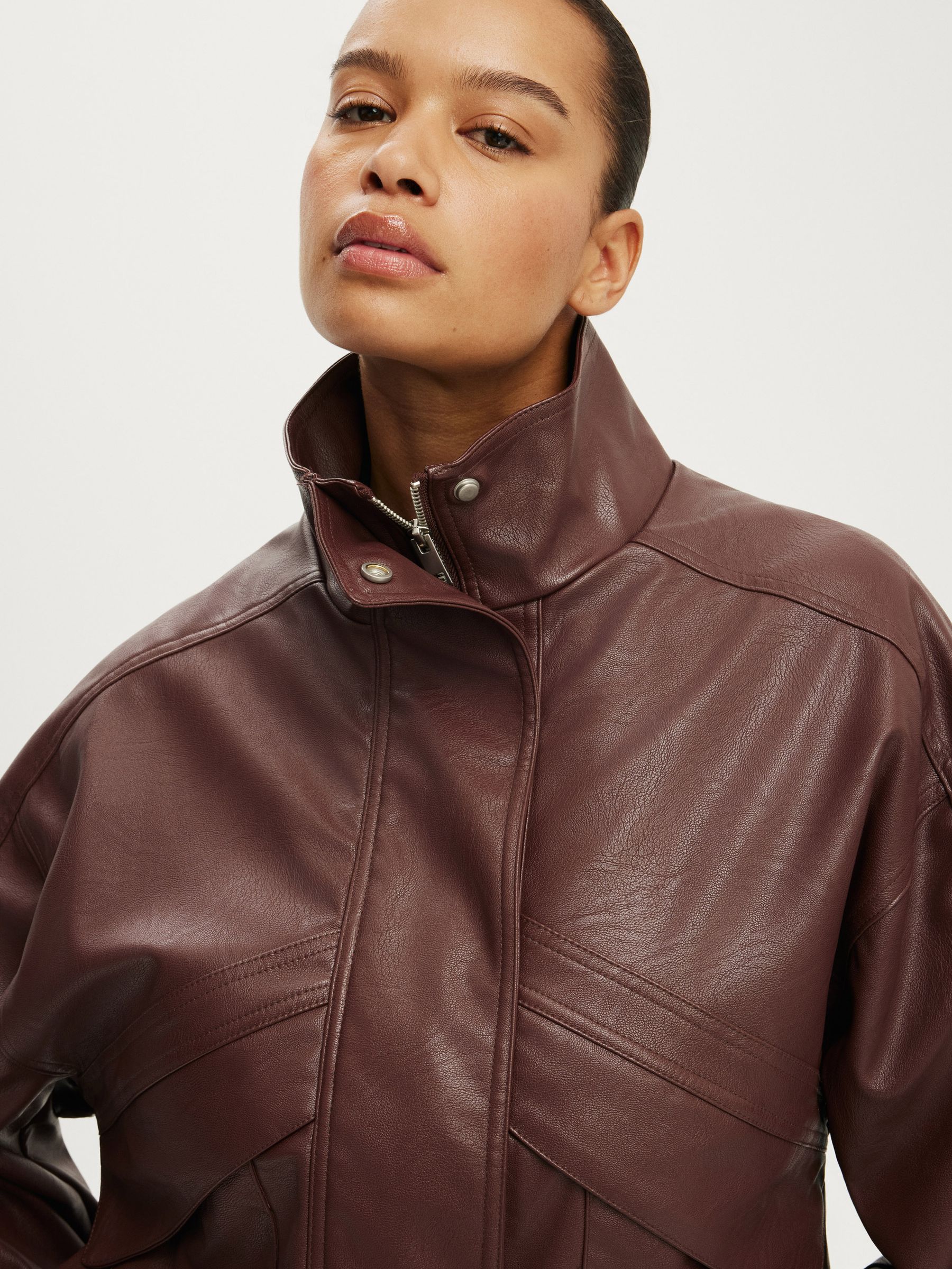 Buy Cotton On Red Theo Faux Leather Bomber Jacket from Next Romania