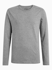 白色／黑色／灰色／海軍藍色 - 長袖T恤 5 件組 - 圖片 8，共 11