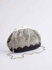 Silver Beaded Occasion Clutch Bag - Image 4 of 8
