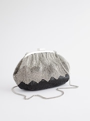 Silver Beaded Occasion Clutch Bag - Image 5 of 8
