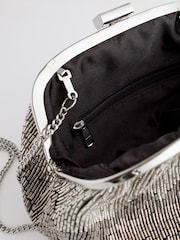 Silver Beaded Occasion Clutch Bag - Image 8 of 8
