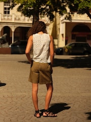 White Sleeveless Broderie Top - Image 4 of 7