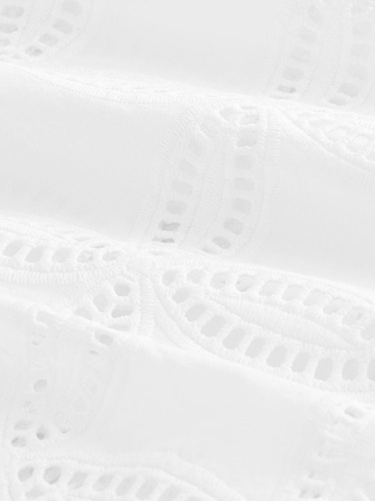 White Sleeveless Broderie Top - Image 7 of 7
