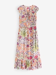 Morris & Co. Hyacinth Leuchtende Farben - Kurzärmeliges Maxikleid mit Bindeband - Bild 5 von 6