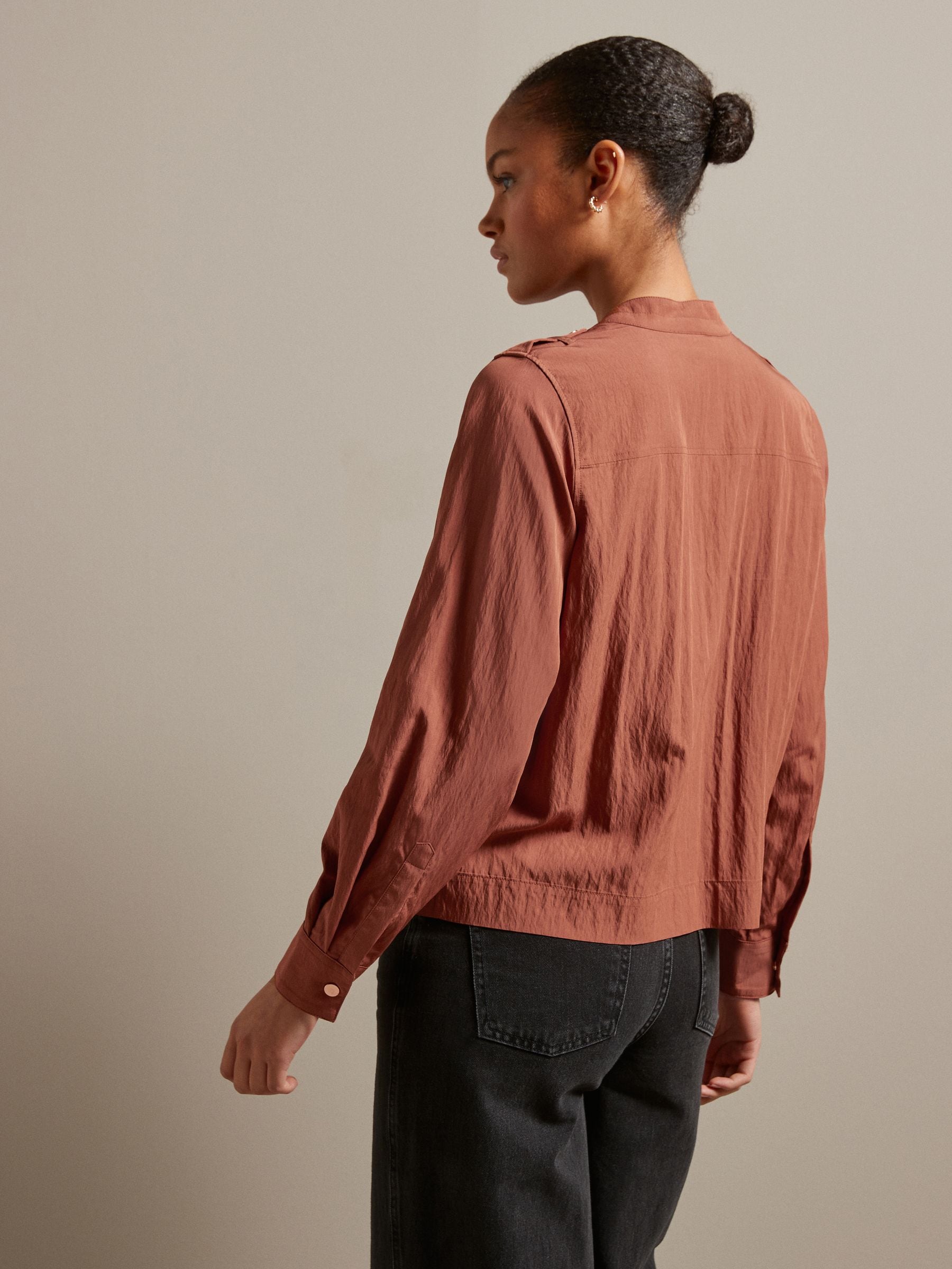 Buy Rust Brown Long Sleeve Utility Blouse from Next Luxembourg