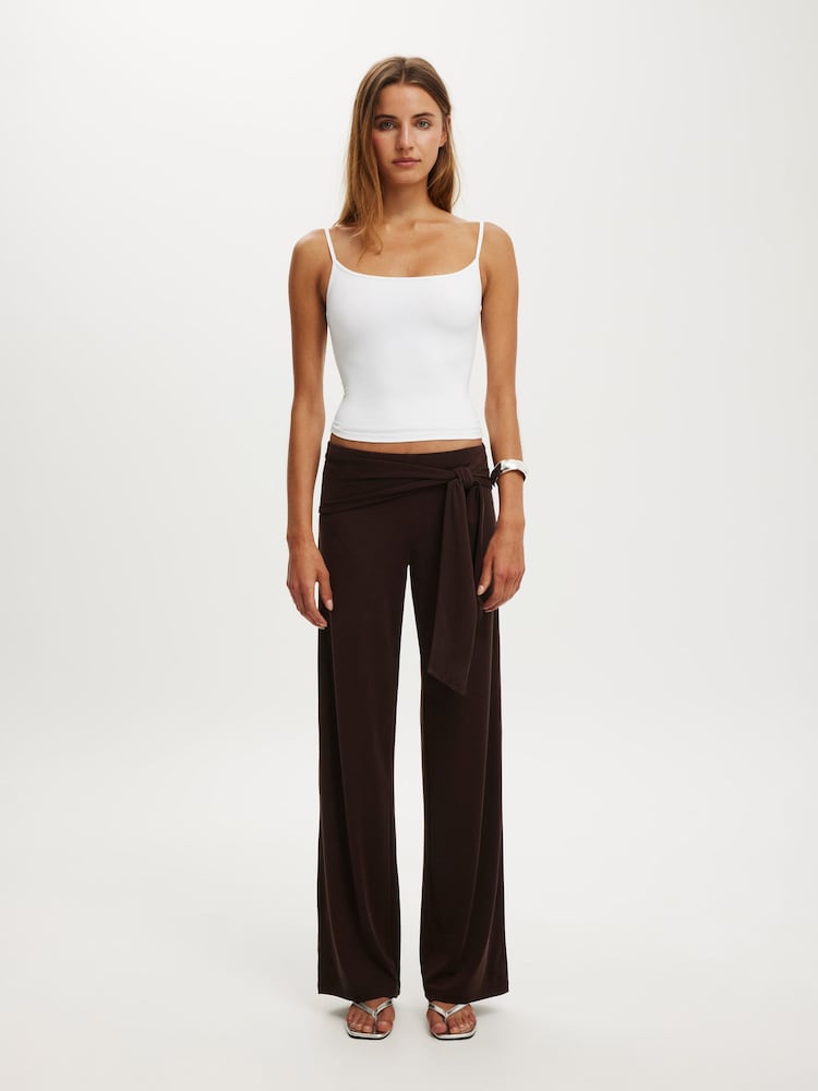 Cotton On Brown Honey Tie Pant - Image 1 of 5 Cotton On Brown Honey Tie Pant - Image 1 of 5