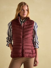 Joules Kenley Burgundy Showerproof Padded Gilet - Image 1 of 6
