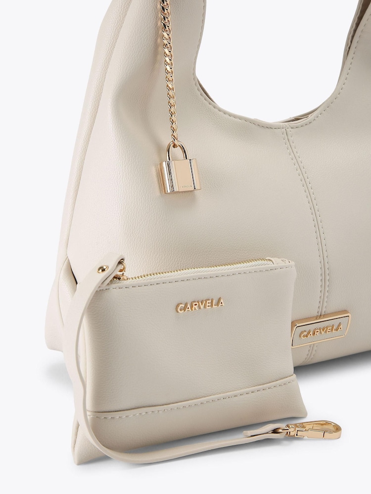 Carvela Cream Cassia Mini Hobo Bag - Image 4 of 4