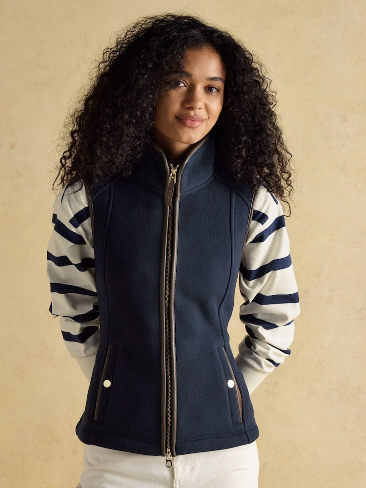 Joules Fairbourne Navy Blue Fleece Gilet - Image 8 of 12