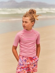 Animal Pink Kids Daisy Recycled Rash Vest - Image 1 of 3