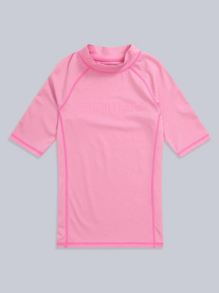 Animal Pink Kids Daisy Recycled Rash Vest - Image 2 of 3