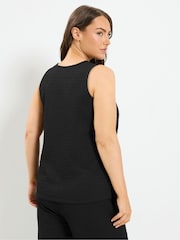 Yours Curve Black Textured Waistcoat - Image 3 of 6