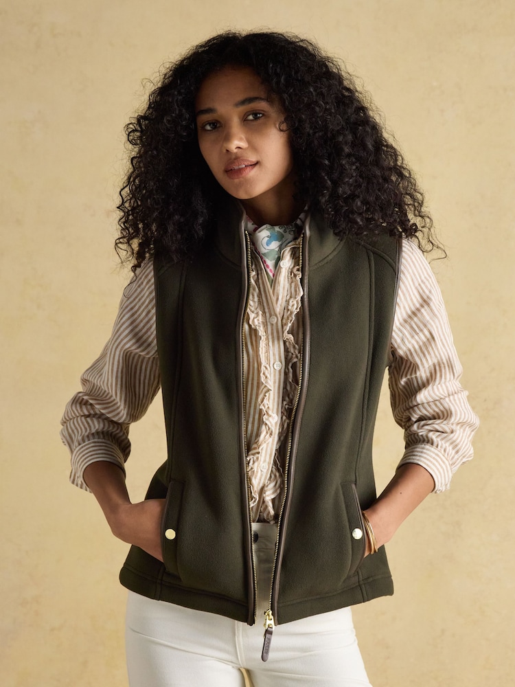 Joules Fairbourne Green Fleece Gilet - Image 3 of 12