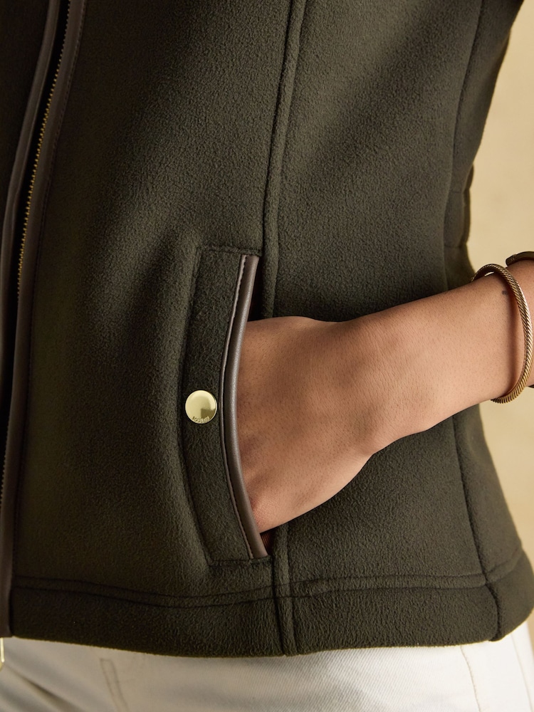 Joules Fairbourne Green Fleece Gilet - Image 4 of 12