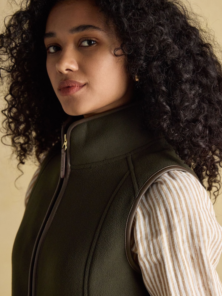 Joules Fairbourne Green Fleece Gilet - Image 5 of 12