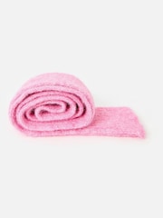 Oliver Bonas Pink Marl Ribbed Knitted Skinny Scarf - Image 2 of 4