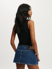 Cotton On Dark Blue Original Denim Skort - Image 3 of 5
