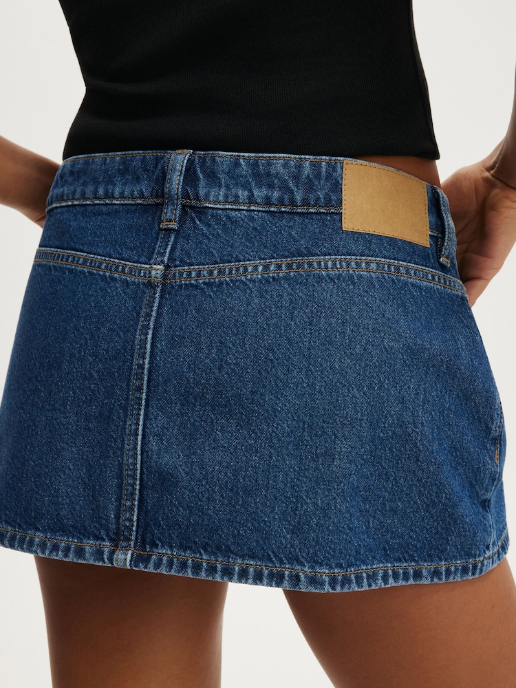 Cotton On Dark Blue Original Denim Skort - Image 5 of 5