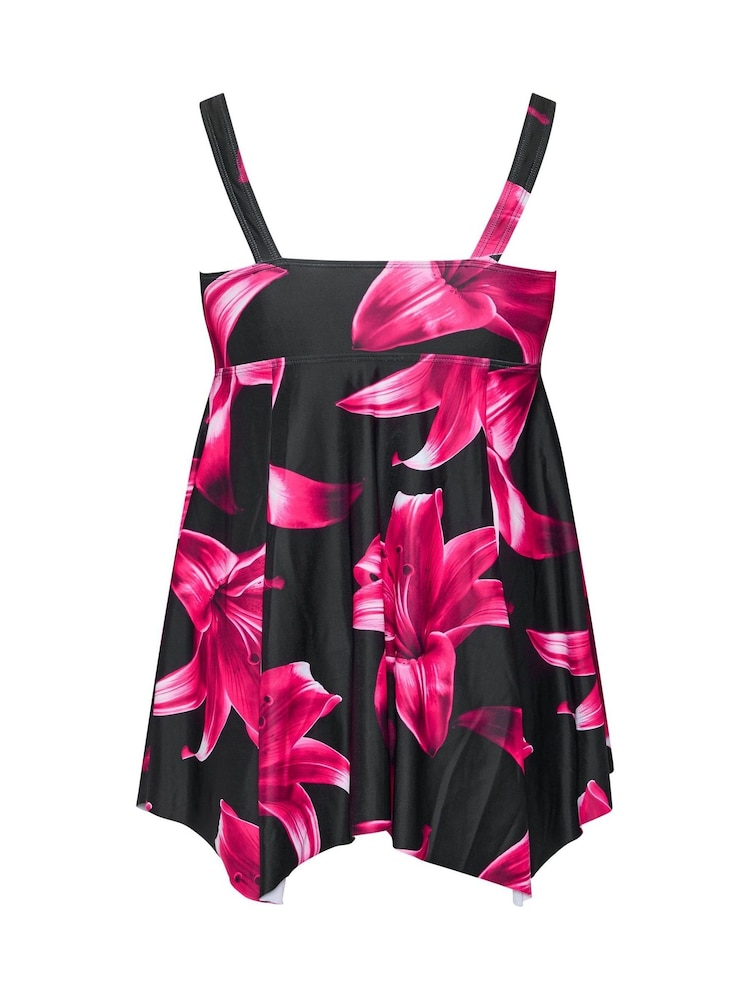 Tankini o kroju oversize Yours Curve z kwiatowym wzorem i węzłem z przodu - Obraz 6 z 6