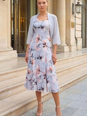 Roman Grey Ruched Hem Chiffon Bolero - Image 2 of 4