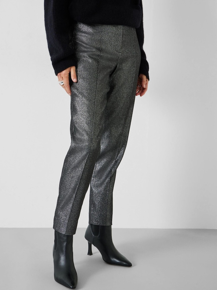 Hush Black Hazel Metallic Cigarette Trousers - Image 1 of 5