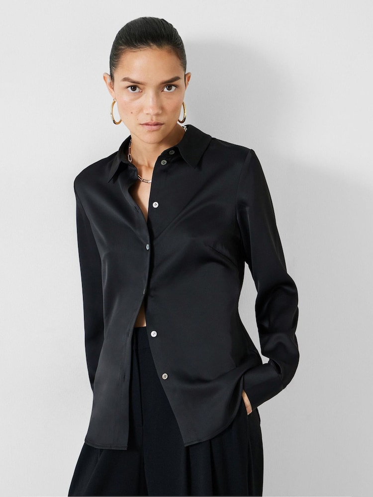 Hush Black Jo Slim Crepe Shirt - Image 1 of 5