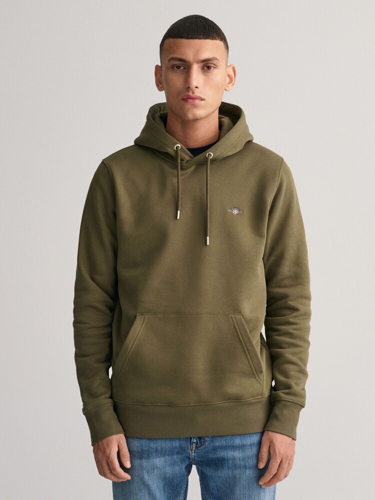 GANT Juniper Green Regular Fit Shield Logo Hoodie - Image 1 of 1