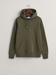 GANT Juniper Green Regular Fit Shield Logo Hoodie - Image 4 of 4