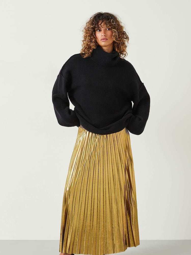 Hush Gold Raven Pleated Maxi Skirt - Image 1 of 5