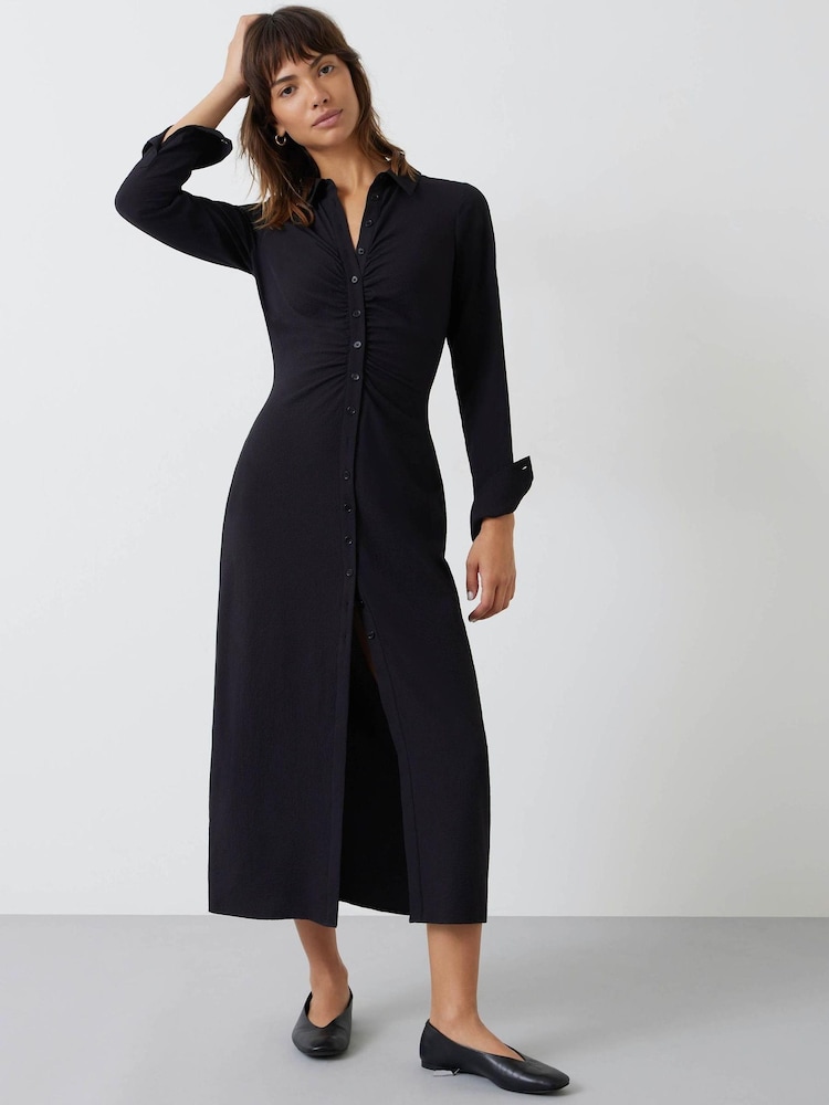 Hush Black Gianna Textured Midi Dress - Image 1 of 5 Hush Black Gianna Textured Midi Dress - Image 1 of 5