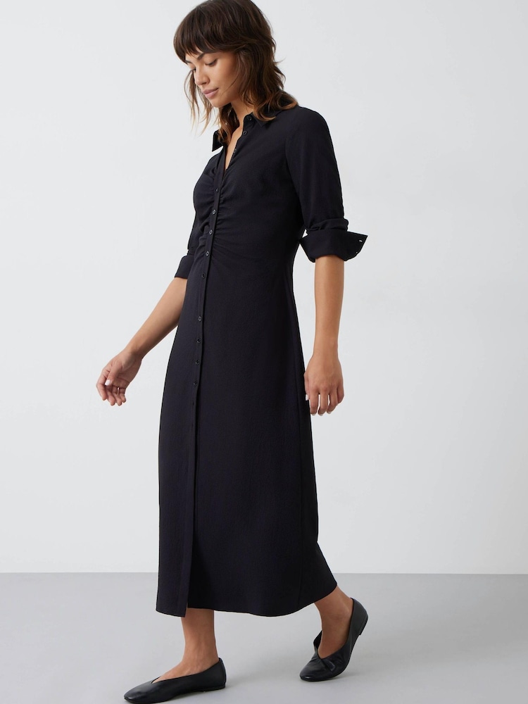 Hush Black Gianna Textured Midi Dress - Image 2 of 5