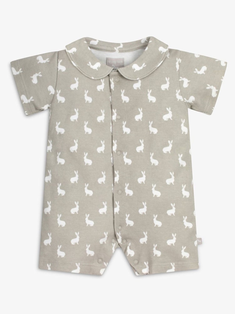 The Little Tailor Baby Jersey Bunny Print 100% Cotton Romper - Image 2 of 5