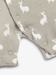 The Little Tailor Baby Jersey Bunny Print 100% Cotton Romper - Image 4 of 5