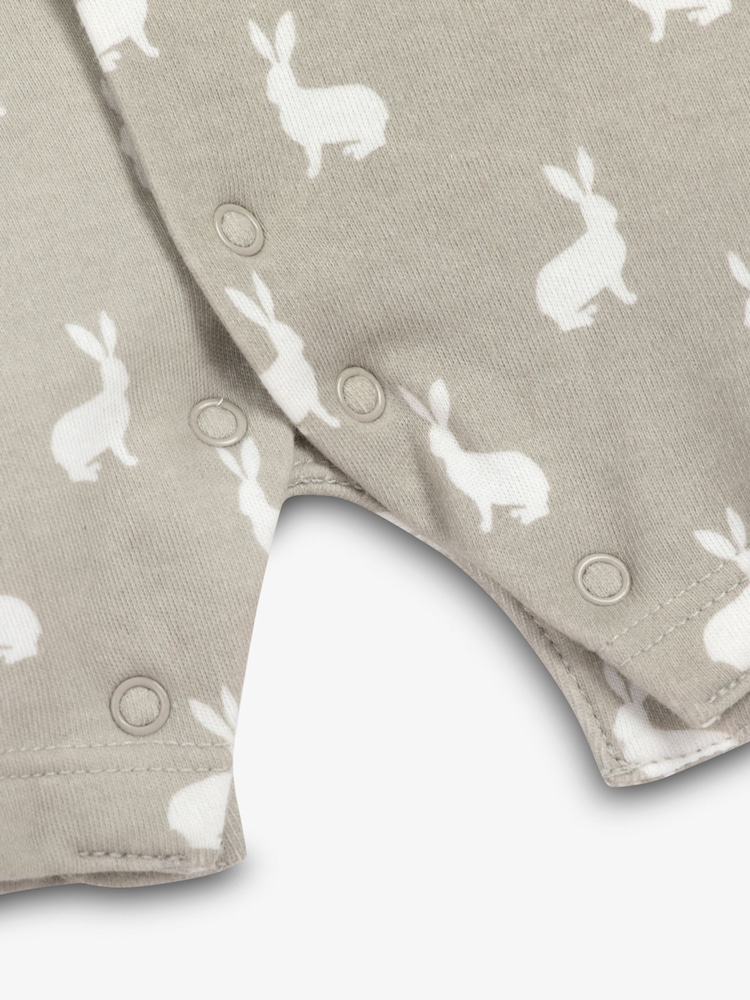 The Little Tailor Baby Jersey Bunny Print 100% Cotton Romper - Image 4 of 5