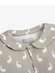 The Little Tailor Baby Jersey Bunny Print 100% Cotton Romper - Image 5 of 5