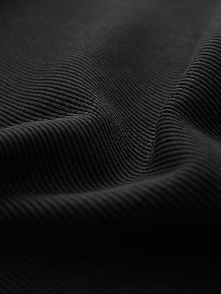 Black Ribbed Midi Skirt - Image 6 of 6
