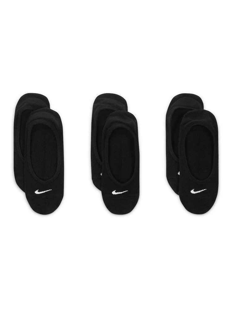 Nike Black Everyday Lightweight Training Footie Socks 3 Pack - Image 2 of 4