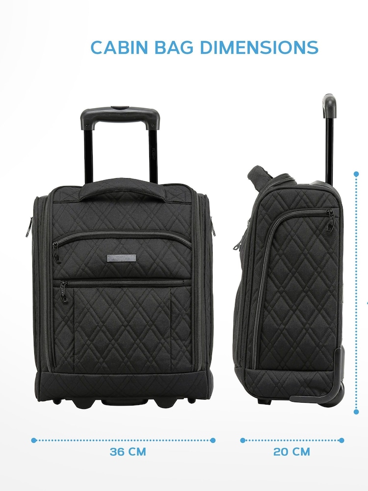 Flight Knight 45x36x20cm EasyJet Underseat Soft Case Cabin Carry On Suitcase Hand Mono Canvas  Luggage - Image 2 of 7
