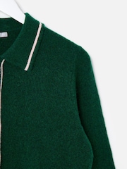 Oliver Bonas Dark Green Collared Knitted Cardigan - Image 4 of 6