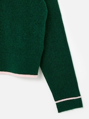 Oliver Bonas Dark Green Collared Knitted Cardigan - Image 5 of 6