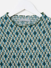 Oliver Bonas un zils puķains ģeometriskais krokotais sietveida tops - Attēls 3 no 6