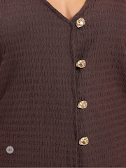 Yours Curve Brown Textured Waistcoat - Image 4 of 6