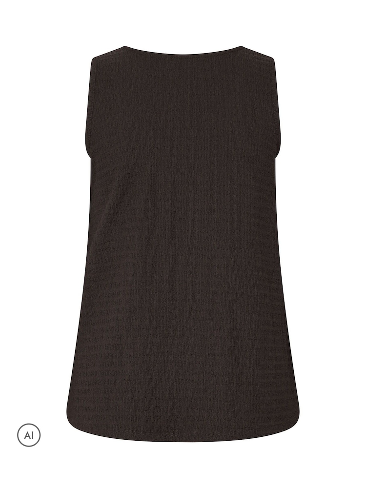 Yours Curve Brown Textured Waistcoat - Image 6 of 6 Yours Curve Brown Textured Waistcoat - Image 6 of 6