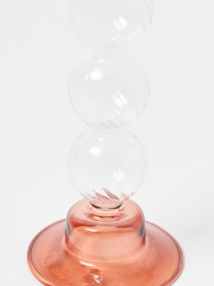 Oliver Bonas Orange Lea Glass Candlestick Holder - Image 4 of 4 Oliver Bonas Orange Lea Glass Candlestick Holder - Image 4 of 4