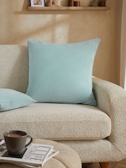 Teal Blue 59 x 59cm Soft Velour Cushion - Image 2 of 6