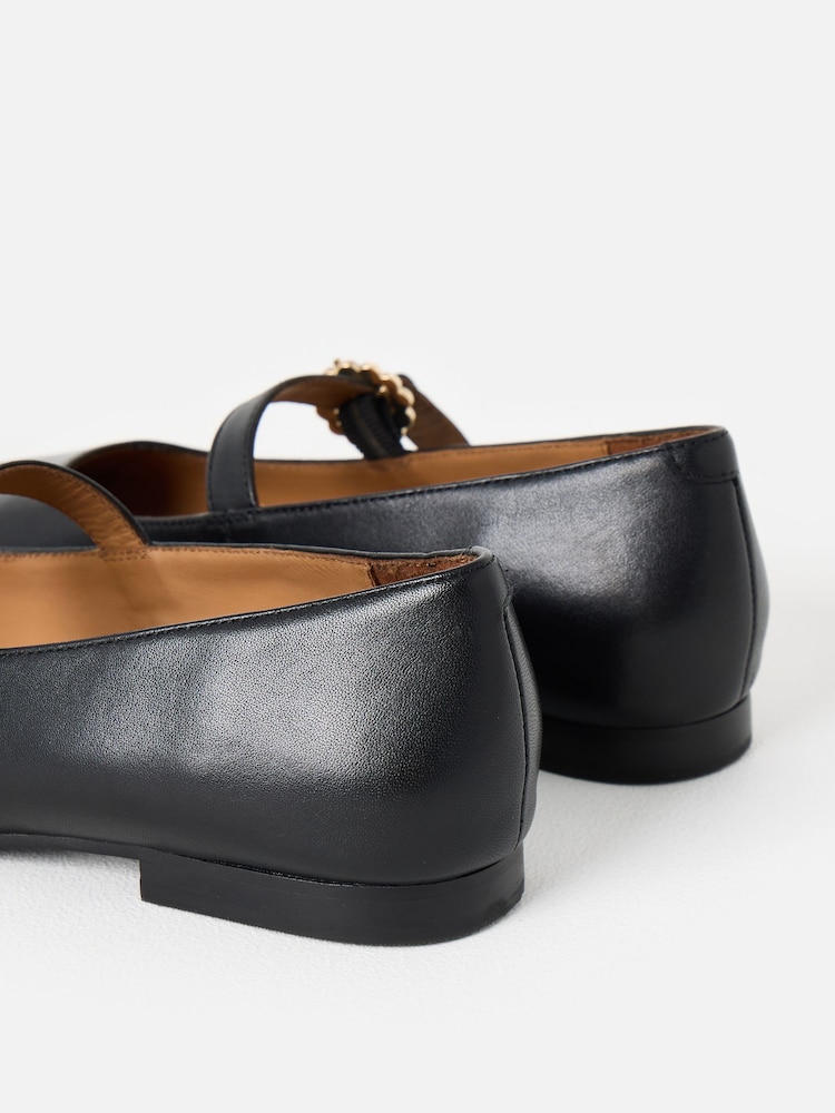 Oliver Bonas Black Diamante Buckle Mary Jane Ballet Flats - Image 6 of 6 Oliver Bonas Black Diamante Buckle Mary Jane Ballet Flats - Image 6 of 6